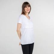 Funna Mamma 7641 V-Yaka Emzirme T-Shirt - Nora - Beyaz / XL Beden