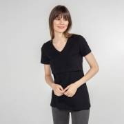 Funna Mamma 7642 V-Yaka Emzirme T-Shirt - Nora - Siyah / S Beden