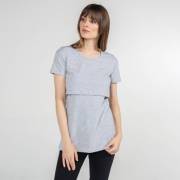 Funna Mamma 7659 Bisiklet Yaka Emzirme T-Shirt - Letizia - Gri / M