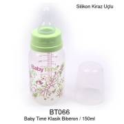 BabyTime Silikon Kiraz Uçlu Klasik Biberon 150ml - Yeşil