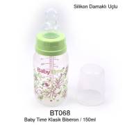 BabyTime Silikon Damaklı Klasik Biberon 150ml - Yeşil