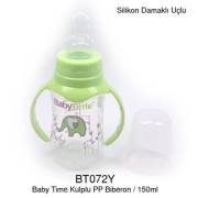 Babytime Silikon Damaklı Kulplu Biberon 150ml - Yeşil