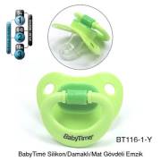 BabyTime Silikon Damaklı Mat Gövdeli Emzik 0-6 Ay - Yeşil
