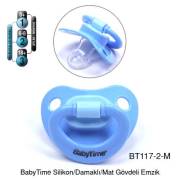 BabyTime Silikon Damaklı Mat Gövdeli Emzik 6-18 Ay - Mavi