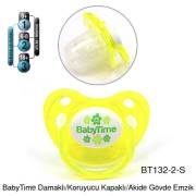 BabyTime Damaklı Koruyucu Kapaklı Akide Gövdeli Emzik 6-18 Ay - Sarı