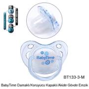 BabyTime Damaklı Koruyucu Kapaklı Akide Gövdeli Emzik 18+ Ay - Mavi