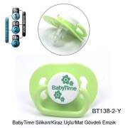 BabyTime Silikon Kiraz Uçlu Mat Gövdeli Emzik 6-18 Ay - Yeşil