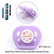 BabyTime Silikon Kiraz Uçlu Mat Gövdeli Emzik 18+ Ay - Lila